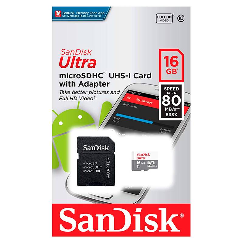 MicroSD Sandisk 16Gb