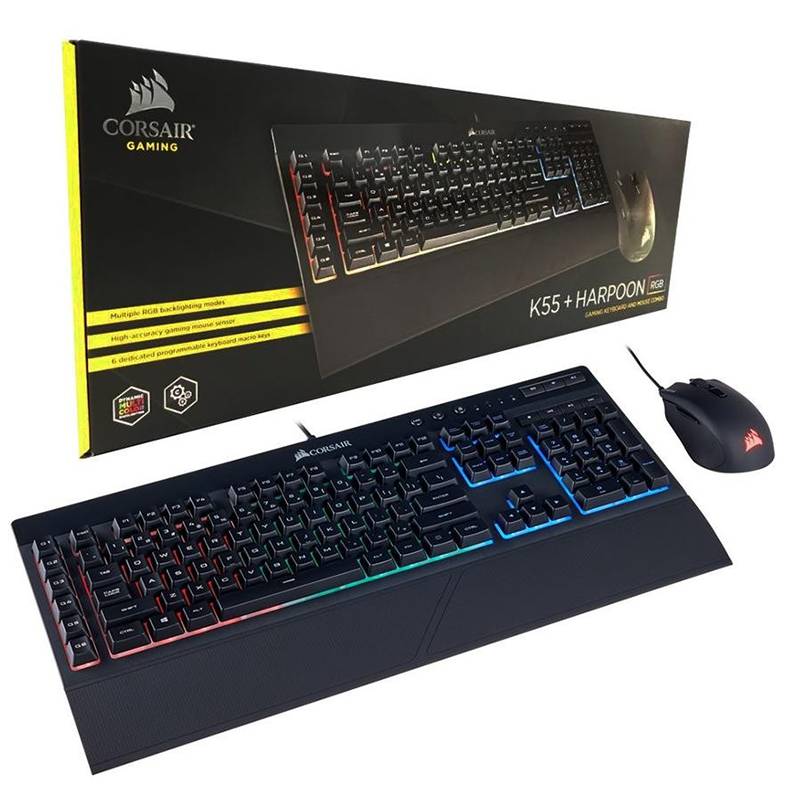 Combo Corsair Teclado K55 + Mouse Harpoon RGB