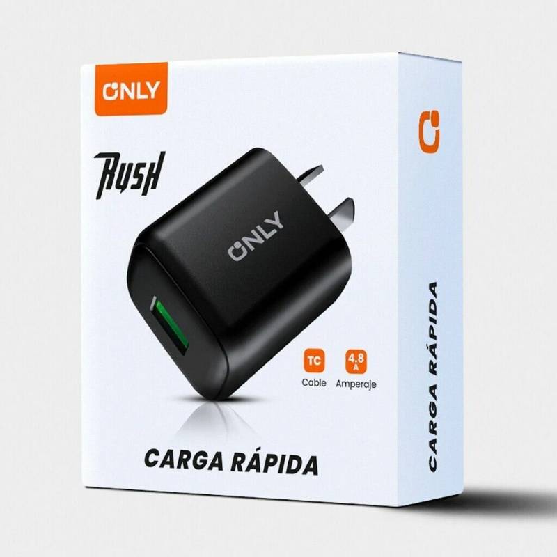 Only MODO-018 Rush Cabezal Cargador 4.8A USB Sin Cable