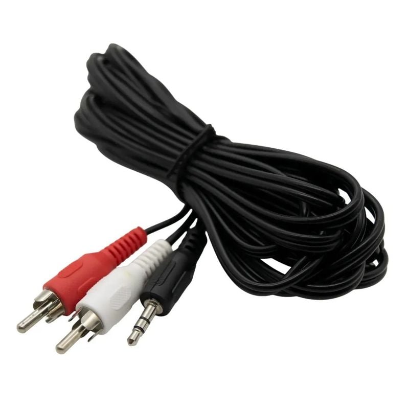Cable Auxiliar Mini Plug a 2 RCA  5 Metros   Noganet (AC-27 5)