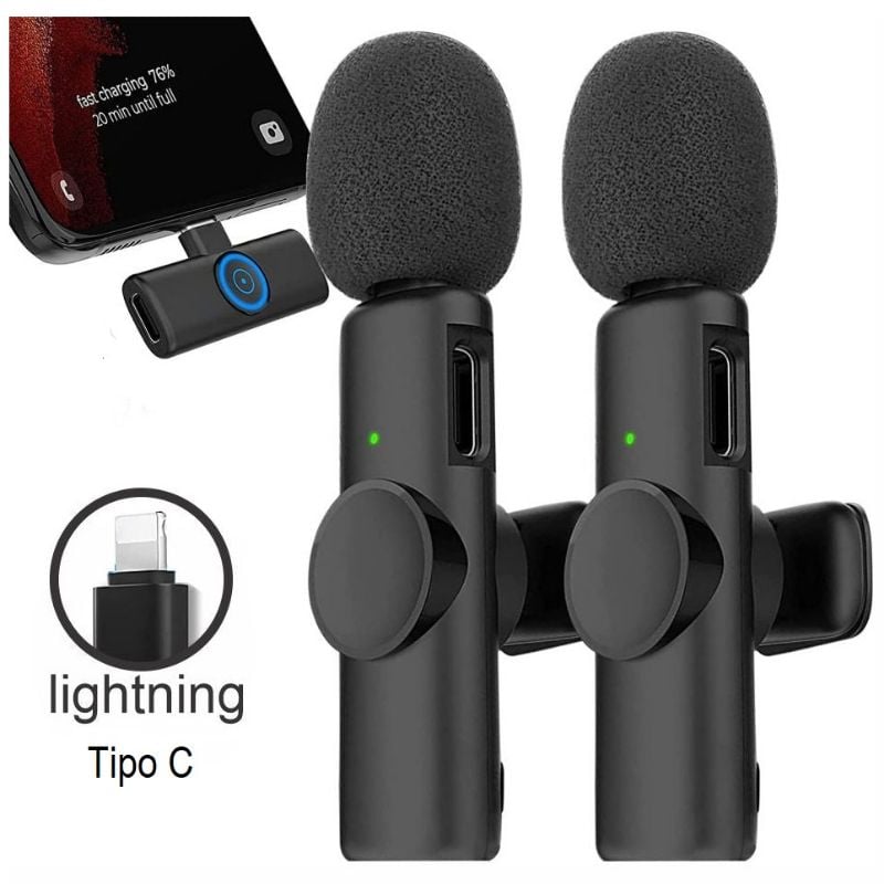 Microfono DOBLE Clip Inalambrico K9 Tipo C / Iphone MODS-891