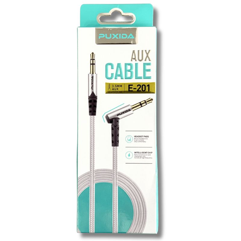 Cable Auxiliar Puxida E-201 Audio 3.5MM c/Malla Trenzada