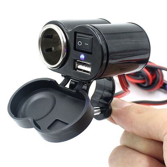 CD-3016 Cargador Impermeable para Moto USB y 12V 2.1A