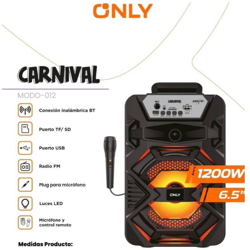 Only MODO-012 Carnival 6,5" Incluye Microfono