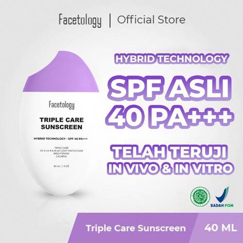 Facetology [IN VIVO & NON COMEDOGENIC TESTED] Triple Care Sunscreen SPF 40 PA+++