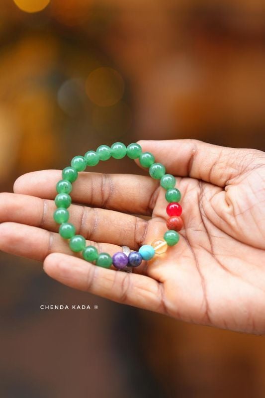 Green seven chakra bracelet