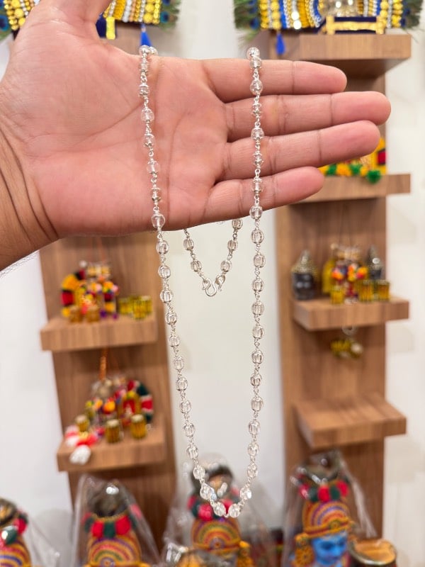 Spadika pure silver mala