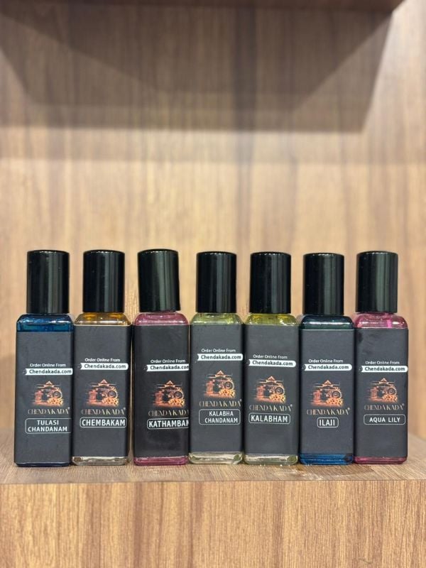 25ml Combo (Kalabham, Kalabhachandanam, Chembakam, Aqua Lilly, Kaithapoo, Ilanji, Tulasi chandanam)