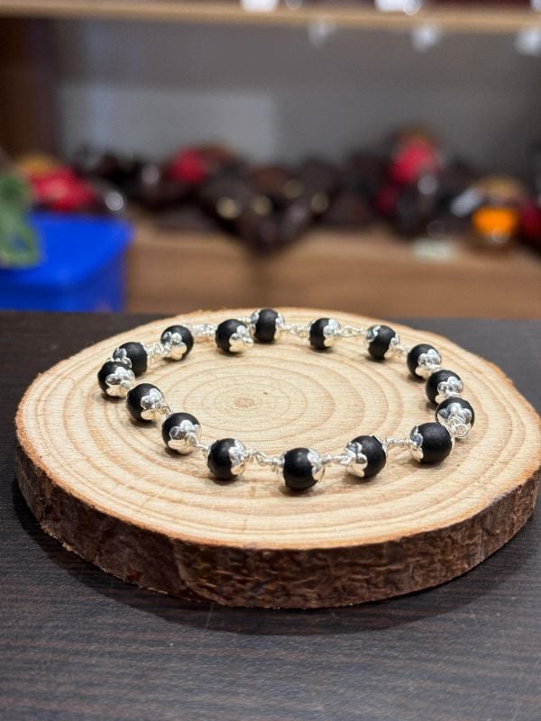 Karungali pure silver Bracelet 7 MM