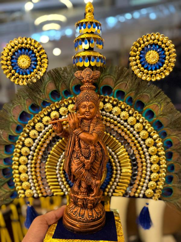 Peacock Thidamb with Copper Krishna