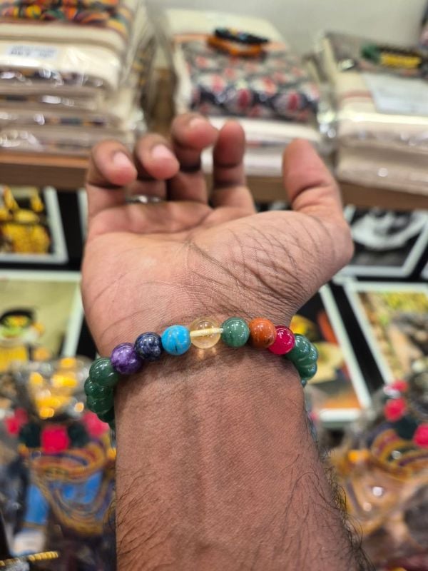 Green seven chakra bracelet