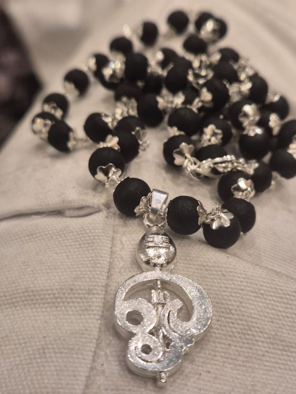 Vel Silver plated Karungali Locket mala