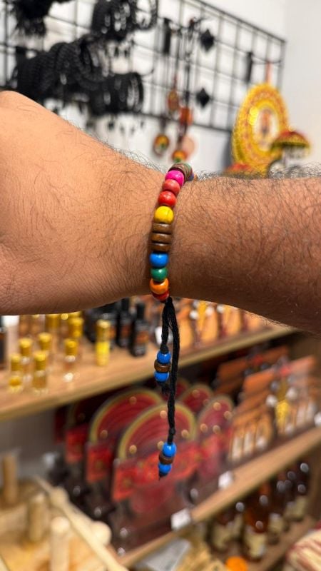 Wooden colour beads bracelet