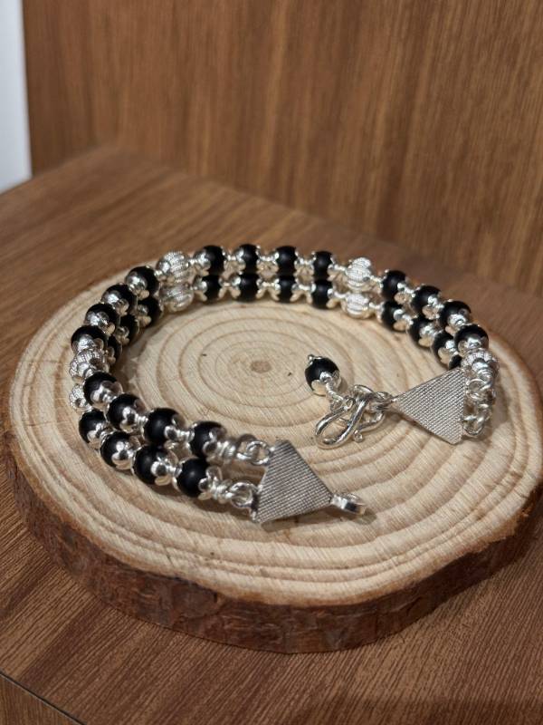 karungali silver double layer bangles