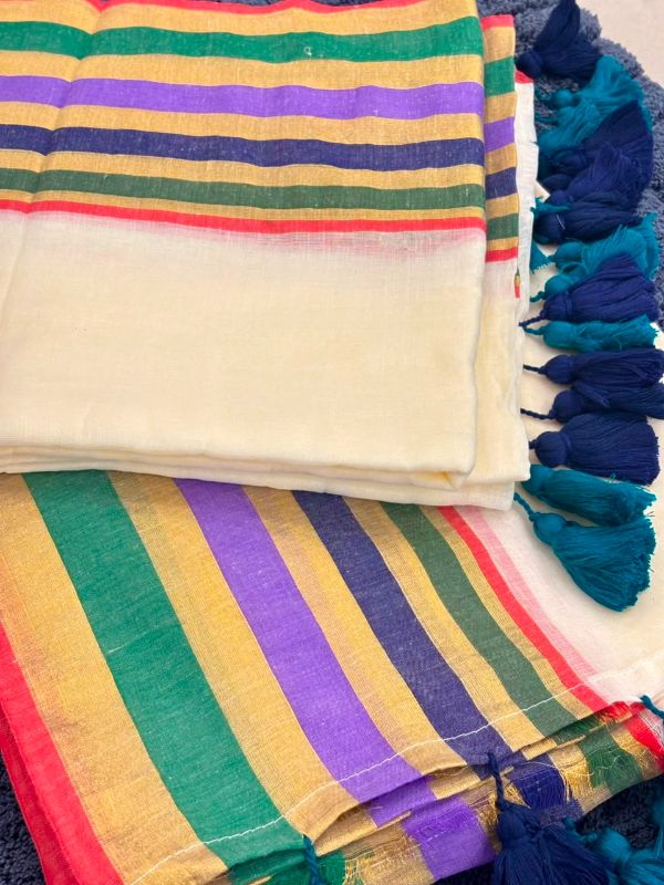 Peacock Border Mulcotton Saree