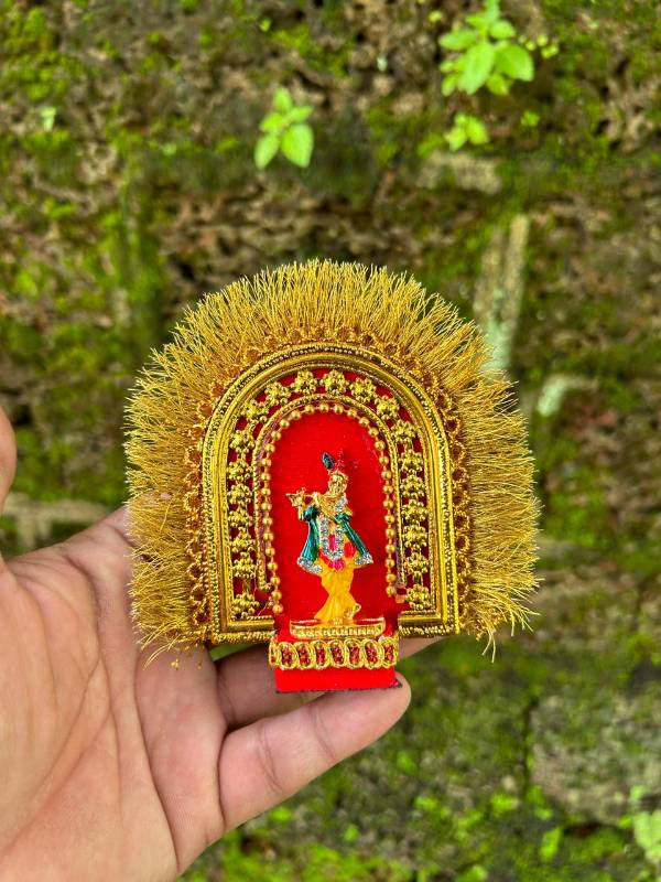 Golden Krishna Mini Kolam- Car dashboard