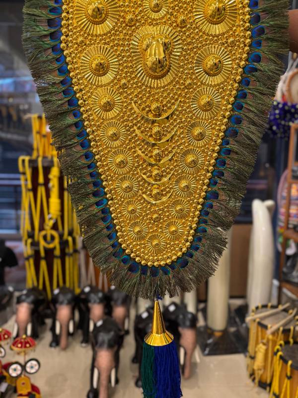 2.5 feet Peacock feather netipattam