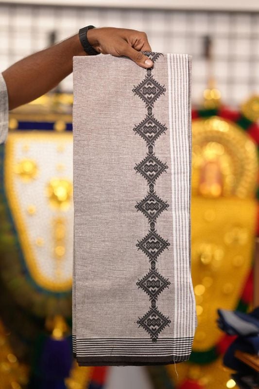 Soft Pink Premium Mundu Model 1