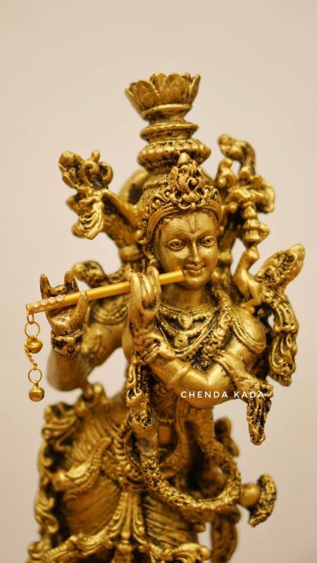 1.2 feet Brass colour krishna