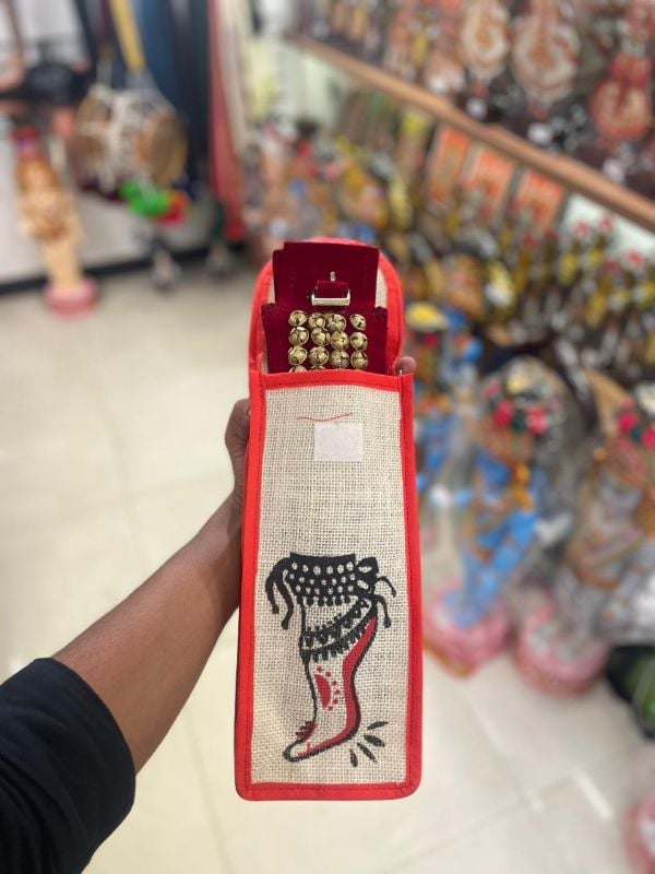 Red Four layer Chilanka With Bag for classical dance