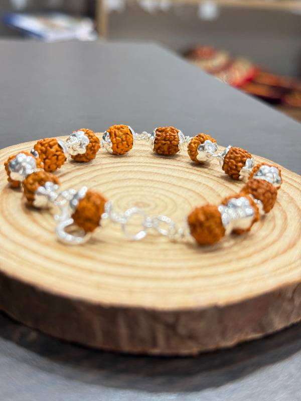 Rudraksha pure silver bracelet