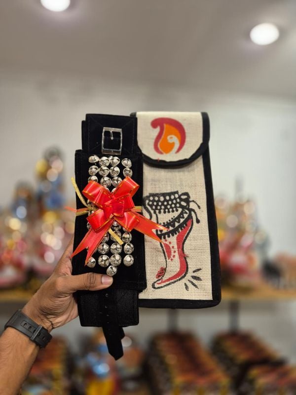 Black silver four layer chilanka combo with bag