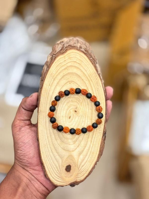 Karungali and rudraksha mixed bracelet