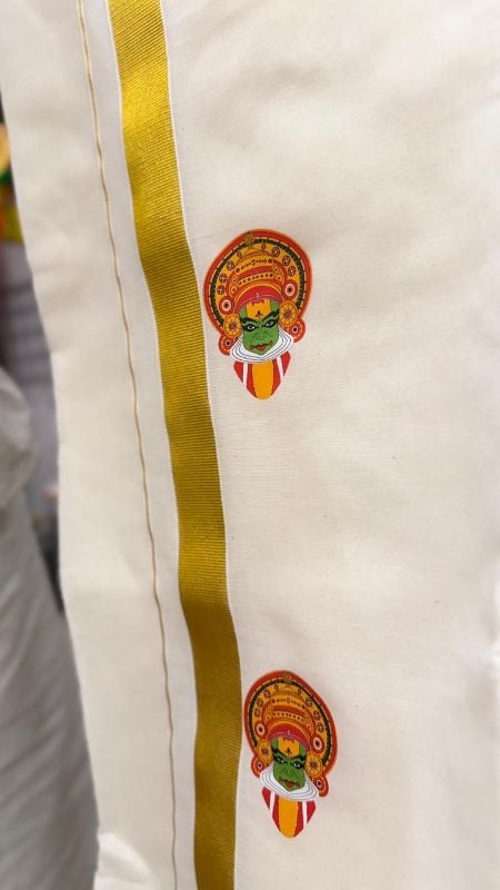 Kasavu kathakali print dhoti