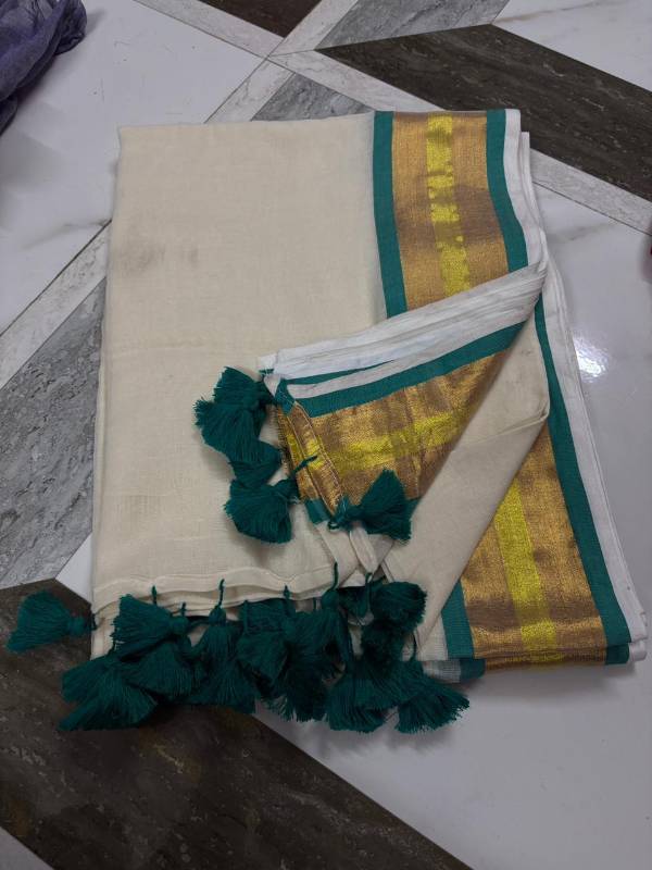 Teal Green Mul cotton saree (6 Meters)