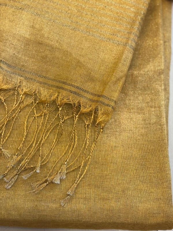 Golden Tissue Saree Model 2(6 Meters)