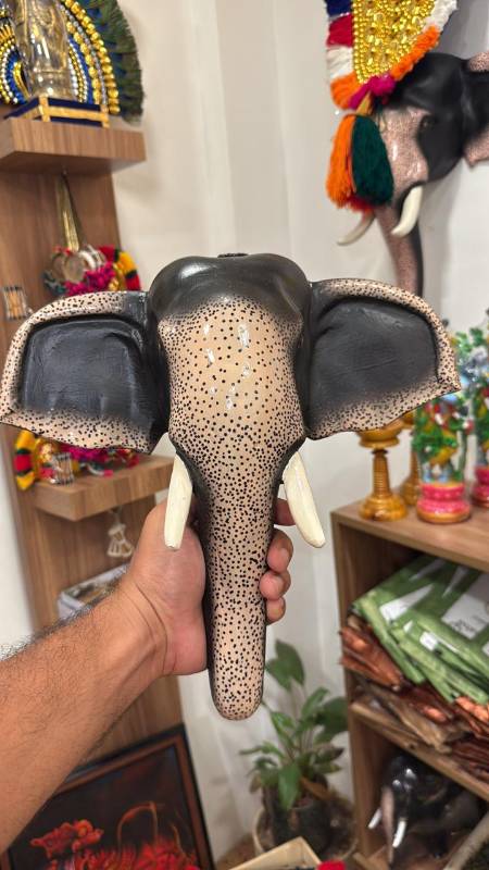 13 inch Wall Hanging Fiber Elephant Head Normal