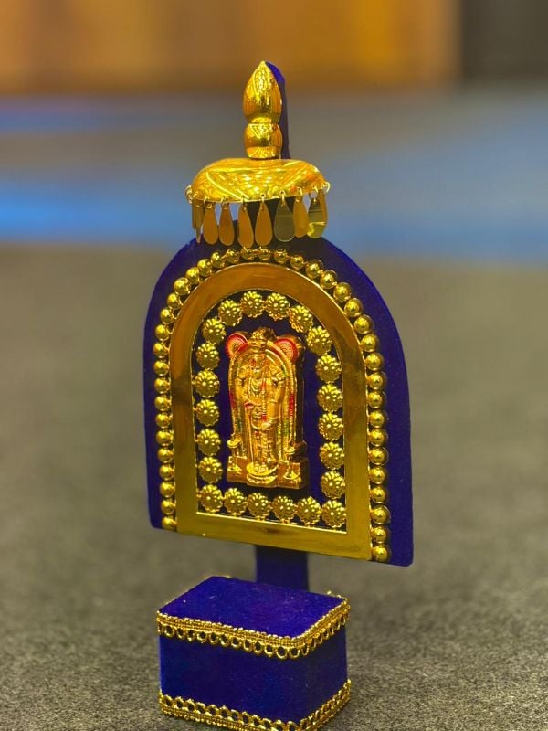 Guruvayurappan Blue & Gold Kolam- Tiny