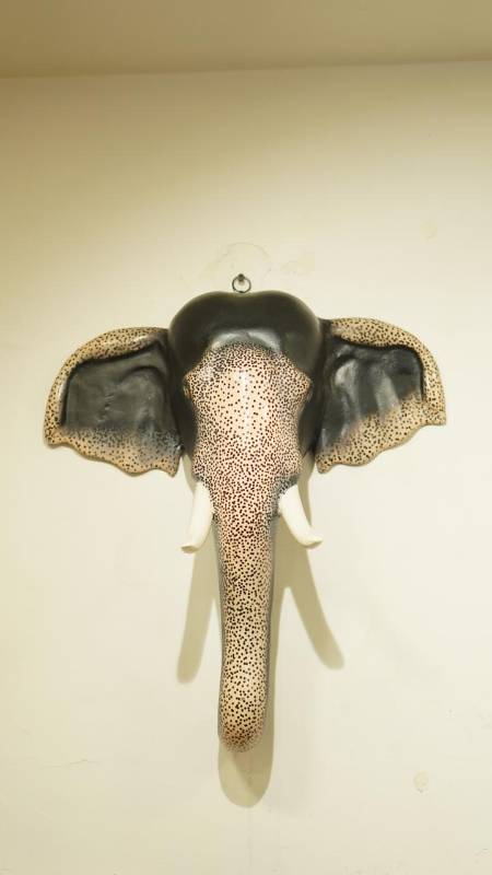2 feet Wall Hanging Fiber Elephant Head Normal