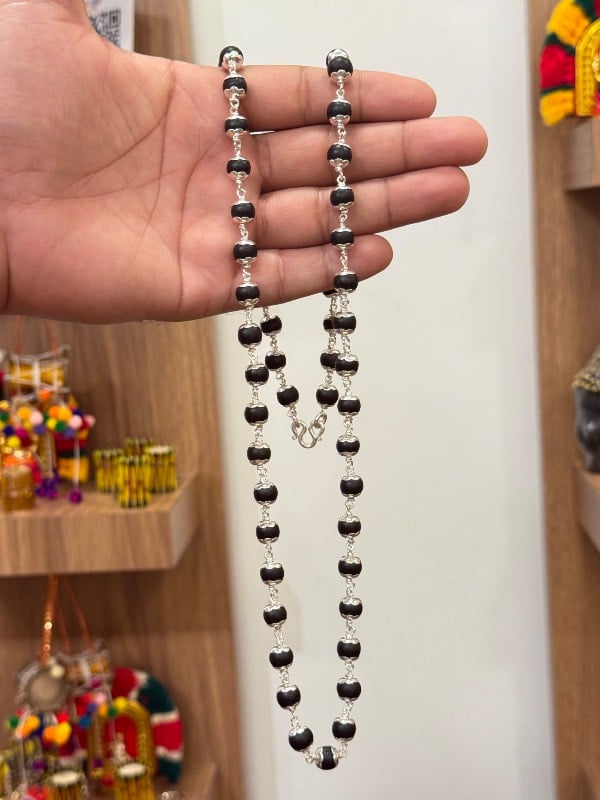 Karungali pure silver mala