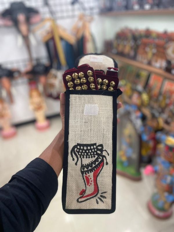 New Dark Maroon Four layer Chilanka With Bag for classical dance (Double buckle)