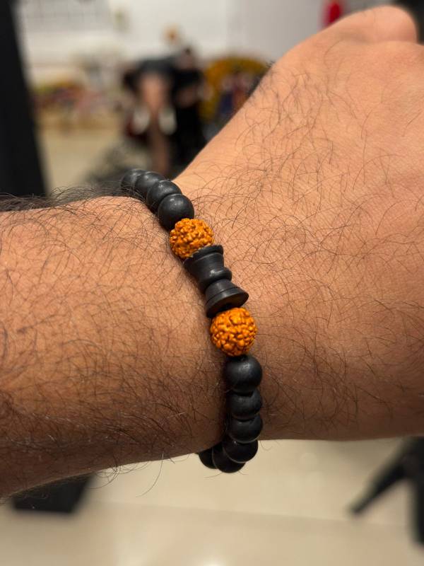 Rudraksham with karingali bracelet