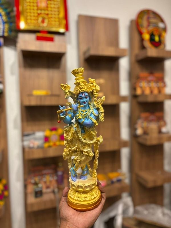 1.2 feet Blue Gold Colour Krishna