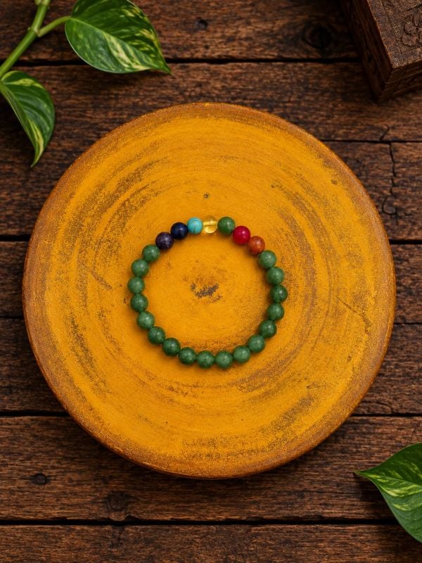 Green seven chakra bracelet