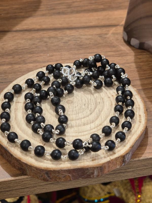 6mm Karungali capless siver mala