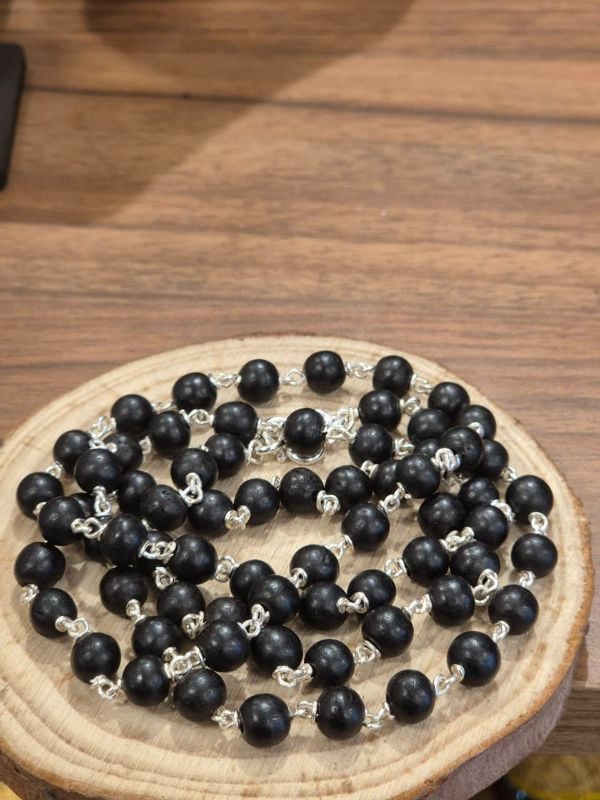 7mm Karungali capless siver mala