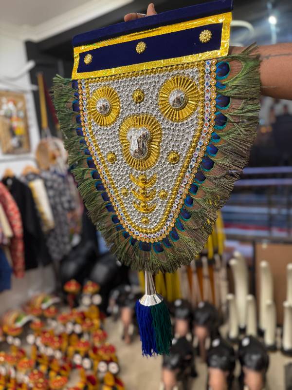 1 feet Peacock gold silver netipattam