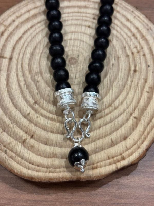 Pure Silver Locket Karungali Mala