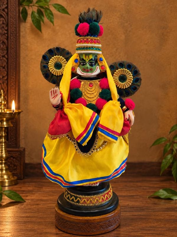 18 inch Krishna Kathakali Standing Sculpture