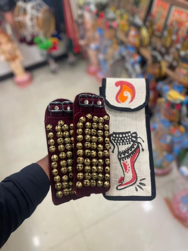 New Dark Maroon Five layer Chilanka With Bag for classical dance (Double buckle)