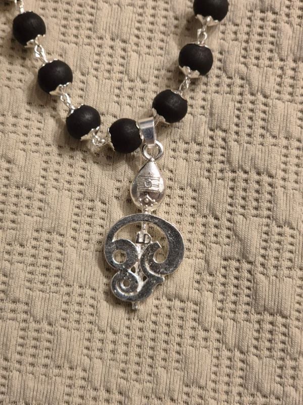 Vel Silver plated Karungali Locket mala