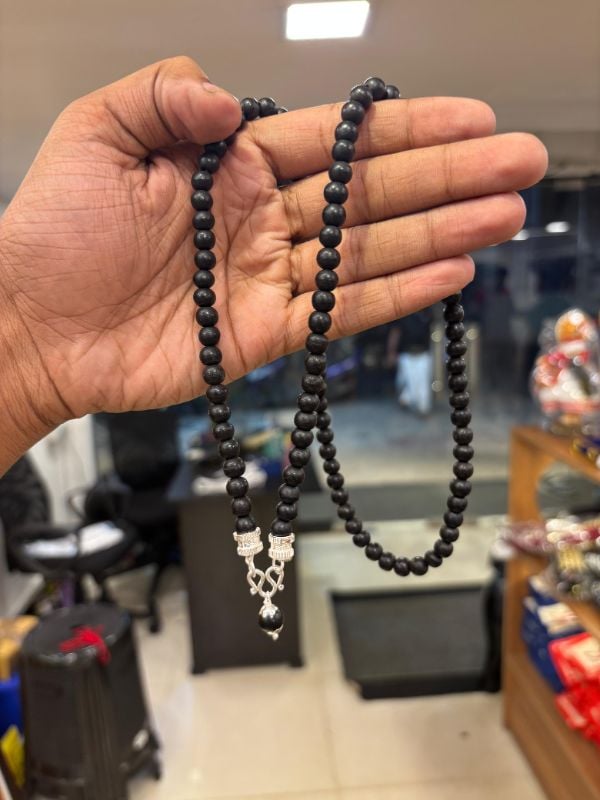 Pure Silver Locket Karungali Mala