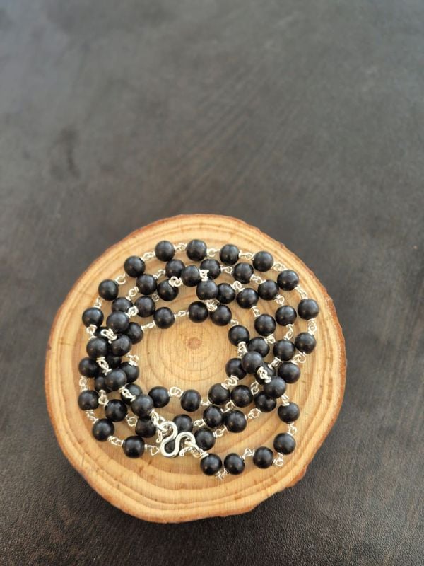 7mm Karungali capless siver mala