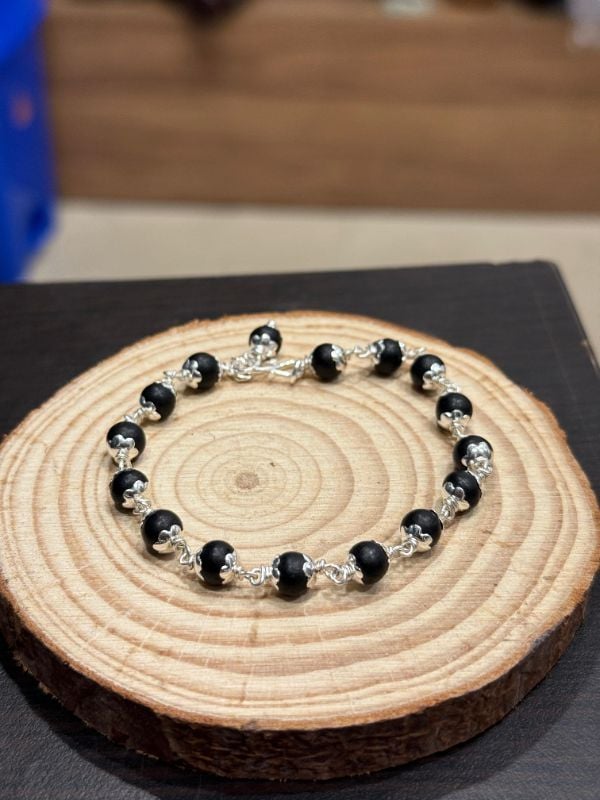 Karungali pure silver Bracelet 6 MM