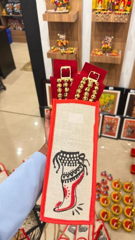 Red Three layer Chilanka Without Bag for classical dance