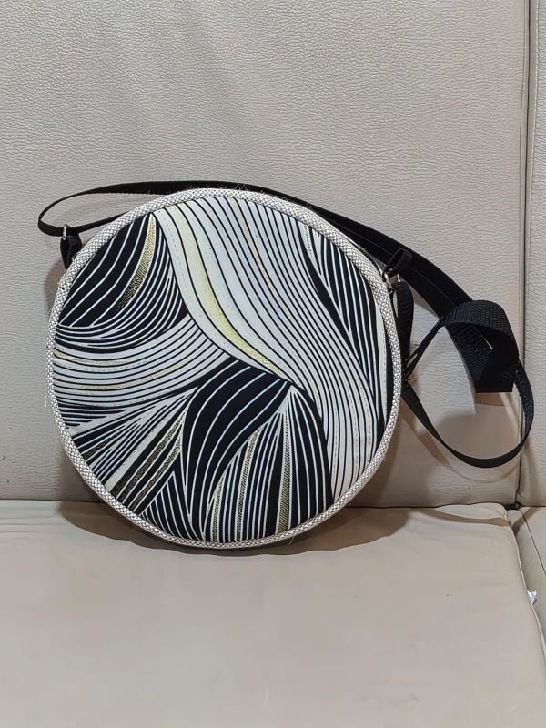Ladies Cross Body Bag Jute Round Model 2